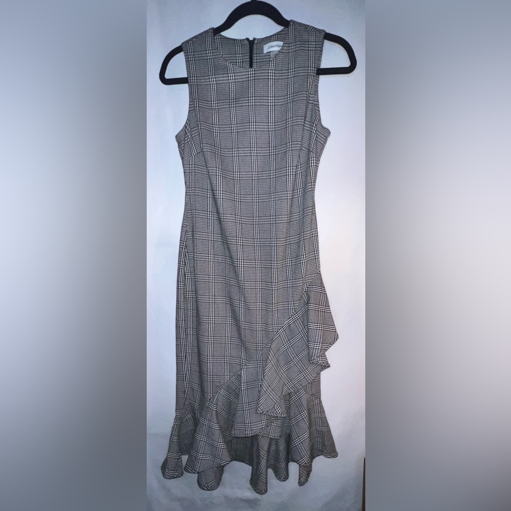 Calvin Klein Women’s  Midi Sheath with Ruffle Hem Dress size 4